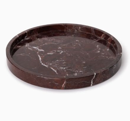 Dienblad Marmer met rand, rood, dia 30cm