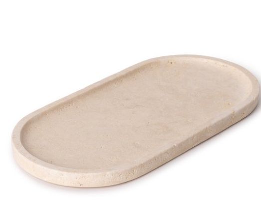 Travertin dienblad ovaal 30x15cm