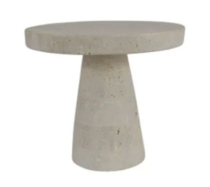 Travertin, schaal op voet, conisch