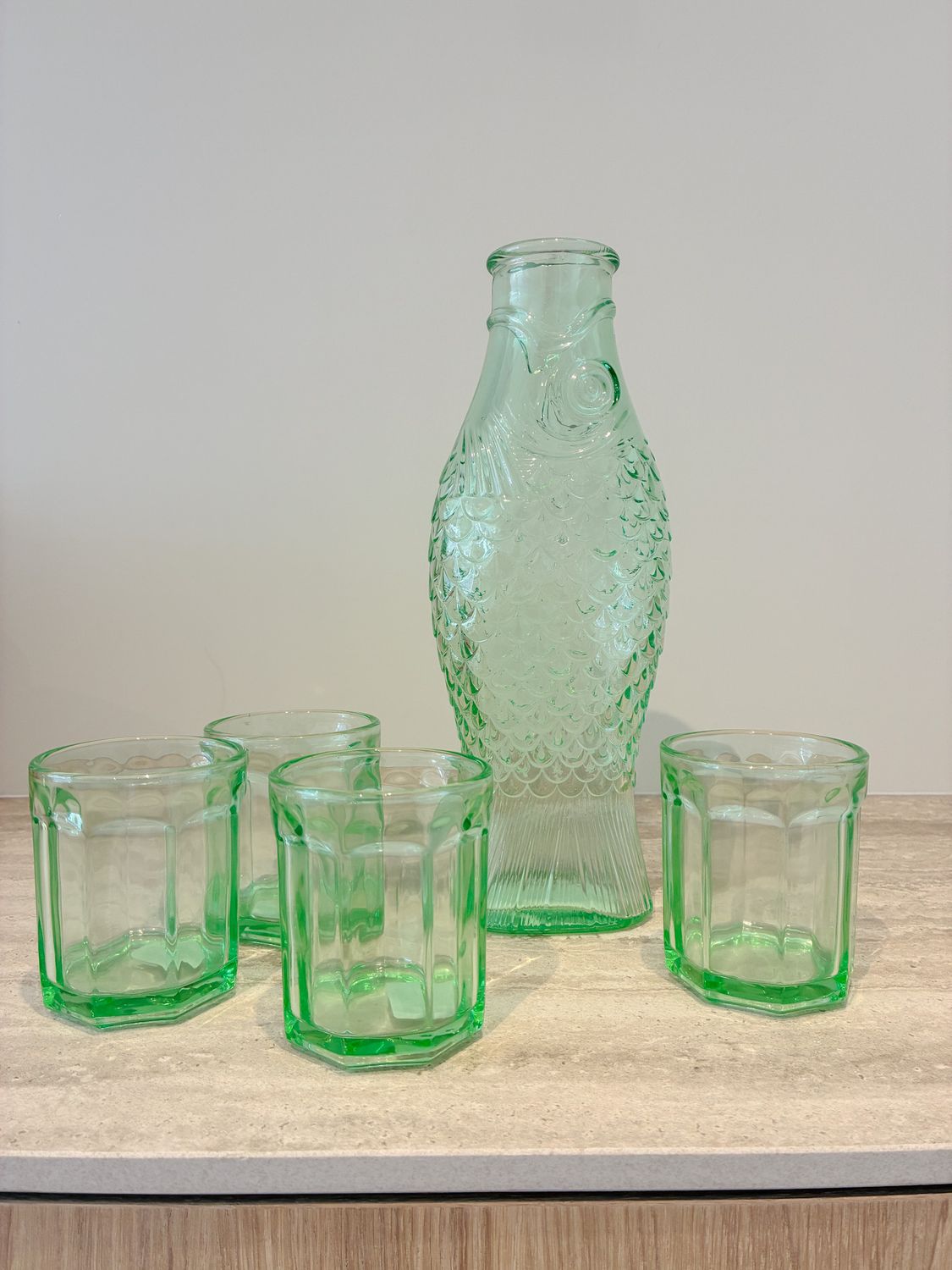 Fish set green, set van 4