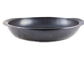 OUTLET_  Black Pottery ovalen schaal 30x23cm, hoogte 5cm