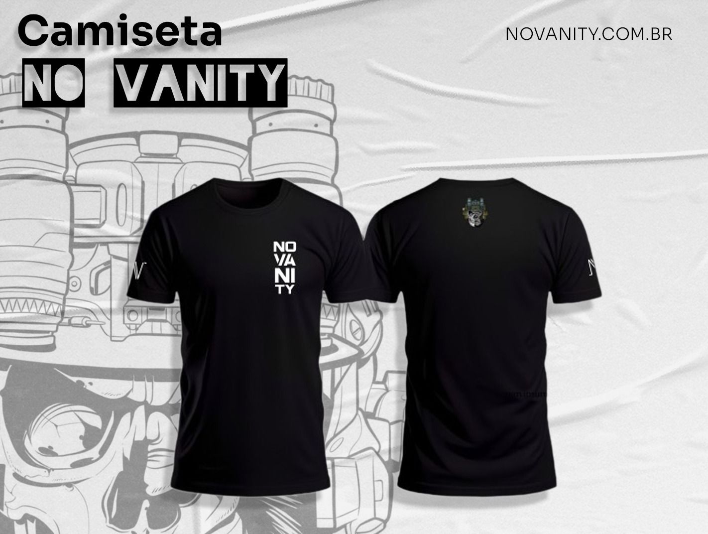 Camiseta gola careca
