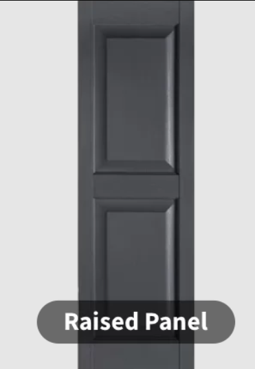 Raised Panel Vinyl Shutters 16&quot;-18&quot; Wide