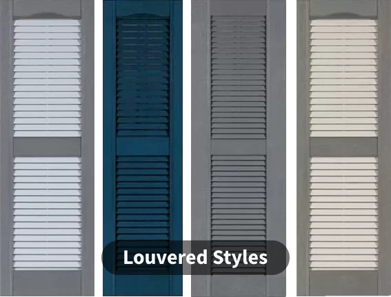 Louvered Vinyl Shutters 9"-14.5" Wide