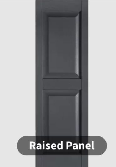 Raised Panel Vinyl Shutters 16"-18" Wide