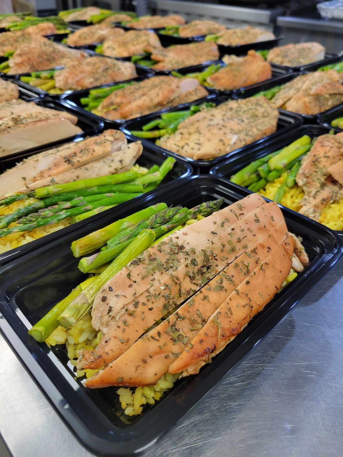 Ginger Soy Chicken w/ White Rice &amp; Asparagus