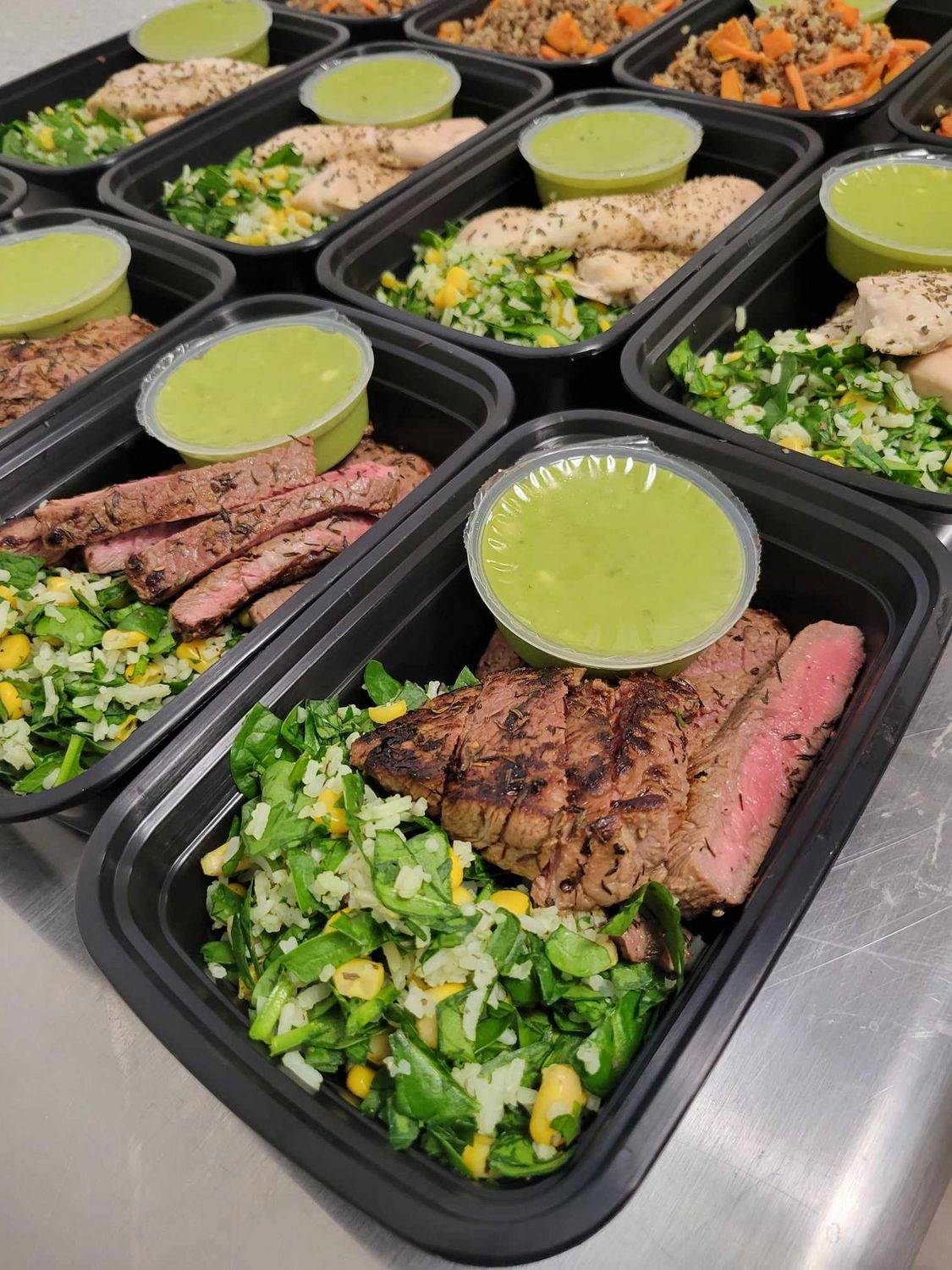 Sirloin Steak w/ Spinach Lime Rice &amp; Guacamole
