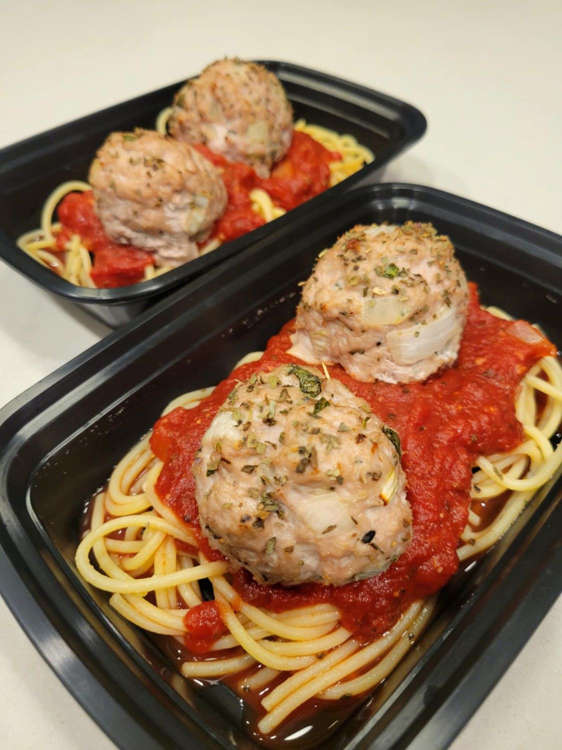 Tomato Basil Spaghetti &amp; Meatballs