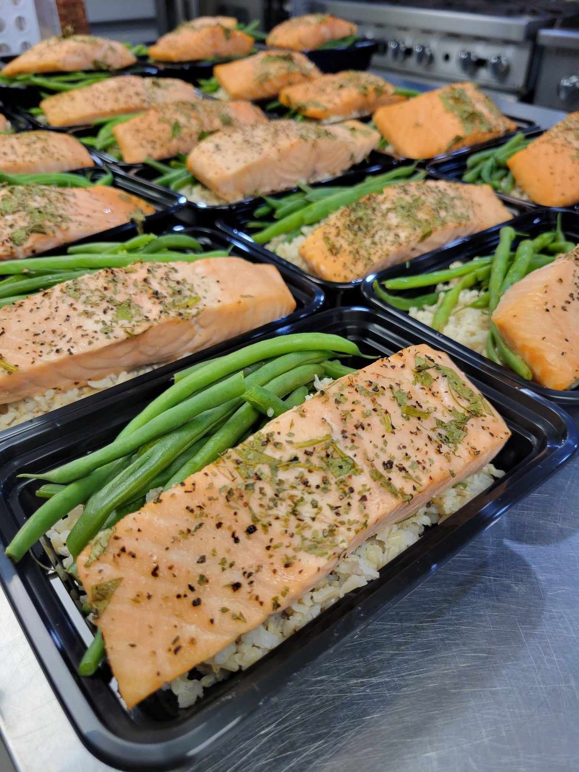 Citrus Salmon w/ White Rice &amp; Green Beans