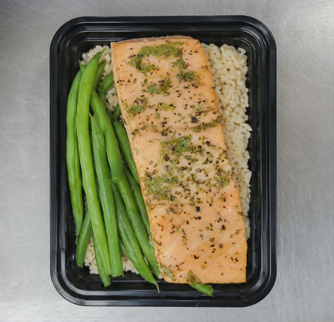 Citrus Salmon w/ White Rice &amp; Green Beans