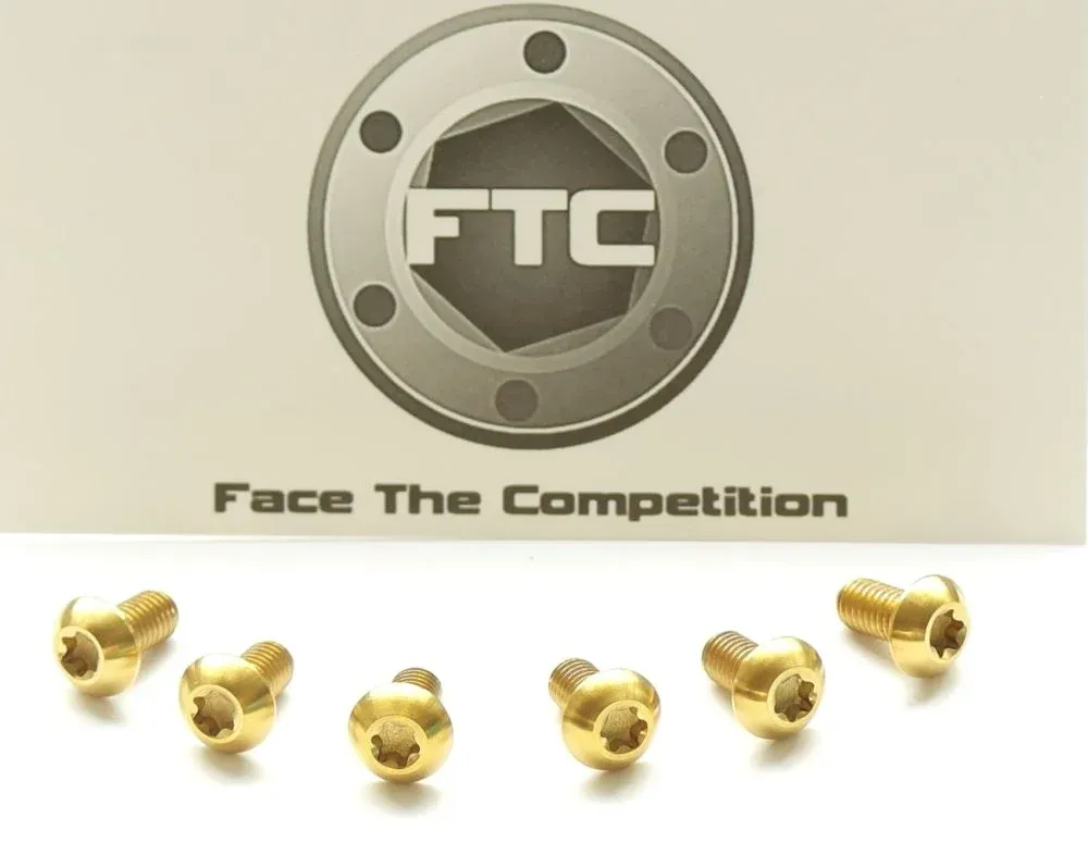 FTC 6tlg. Titanschrauben Set 10 mm für Bremsscheiben Gold