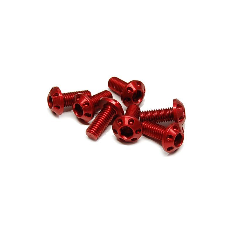 4er Set FTC Aluminium Schrauben Linse M5 x 12mm rot
