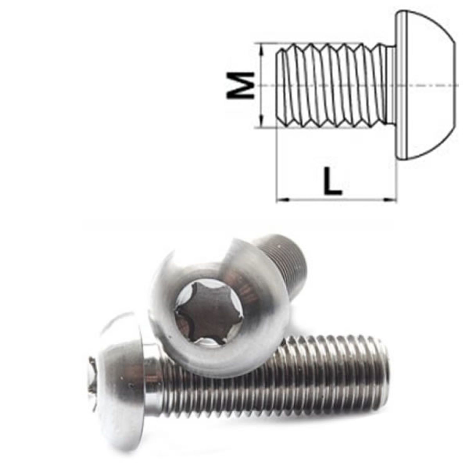 Titan Schraube M8 x 25 Linsenkopf ISO 7380 Torx Feingewinde