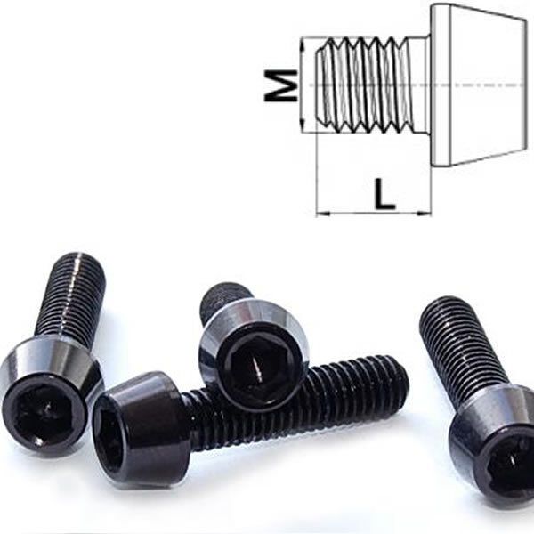 Aluminium Schraube M6 x 10 - 50 konisch DIN 912 Al7075 Schwarz