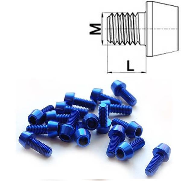 Aluminium Schraube M4 x 10 - 20 konisch DIN 912 Al7075 blau