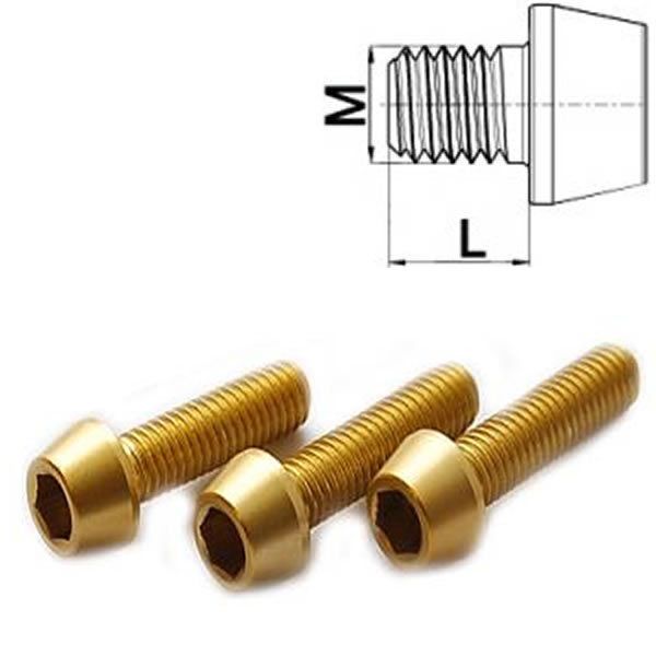 Aluminium Schraube M5 x 10 - 50 konisch DIN 912 Al7075 Gold