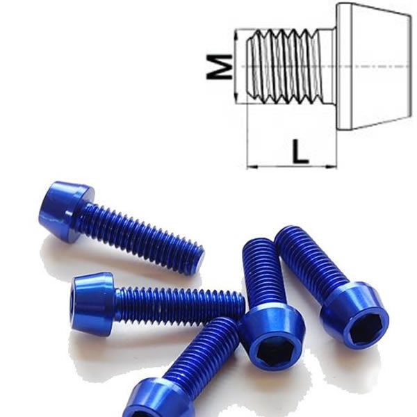 Aluminium Schraube M6 x 10 - 50 konisch DIN 912 Al7075 blau