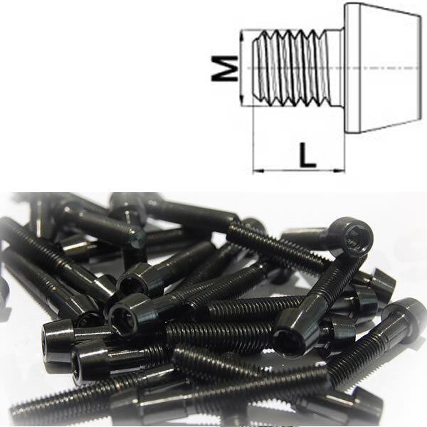 Titanschraube M5 x 8-50 konisch DIN 912 Grade 5 schwarz