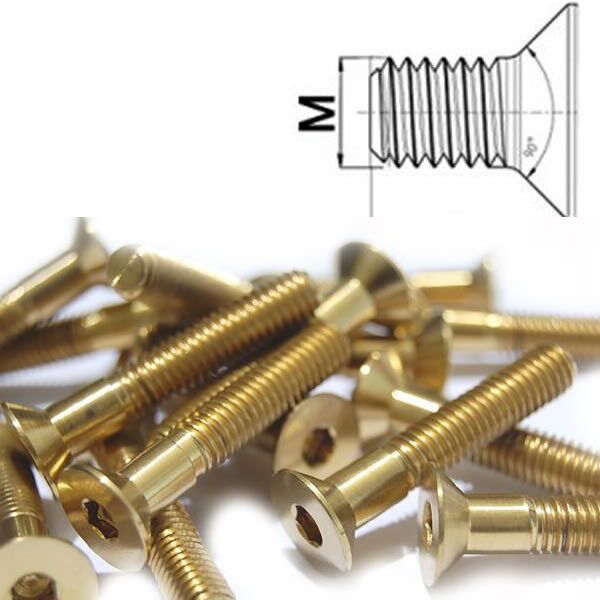 Titanschrauben M6 x 10-35 Senkkopf DIN 7991 Grade 5 Gold