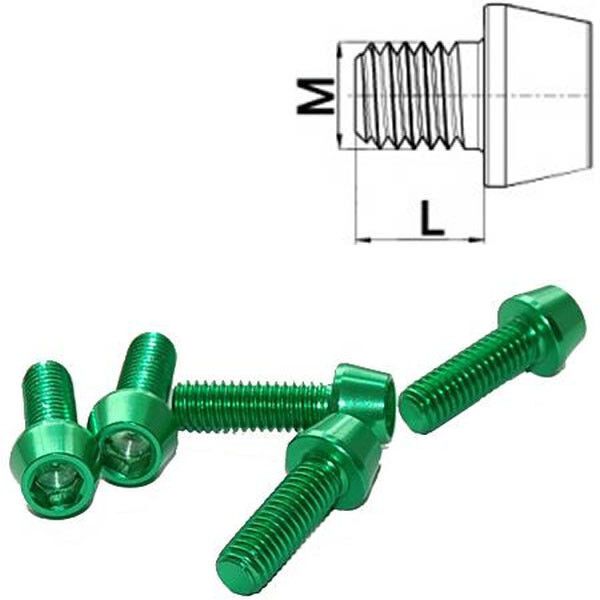 Aluminium Schraube M6 x 10 - 50 konisch DIN 912 Al7075 grün