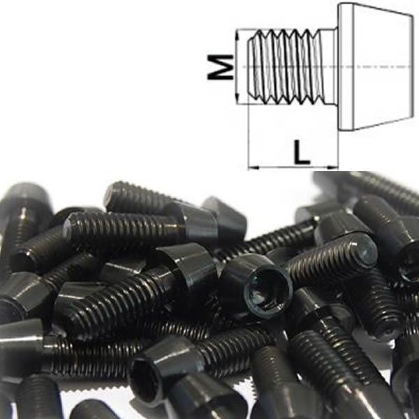 Titanschraube M6 x 9-70 konisch DIN 912 Grade 5 schwarz