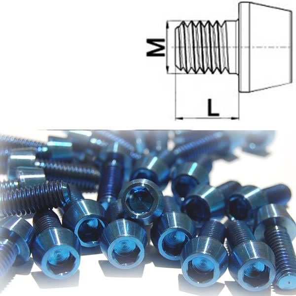 Titan Schraube M6 x 8 - 45 mm konisch DIN 912 Grade 5 Blau