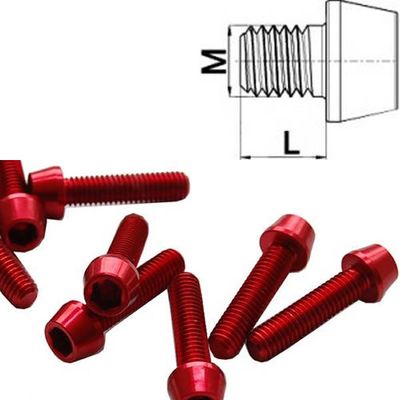 Aluminium Schraube M6 x 10 - 50 konisch DIN 912 Al7075 rot