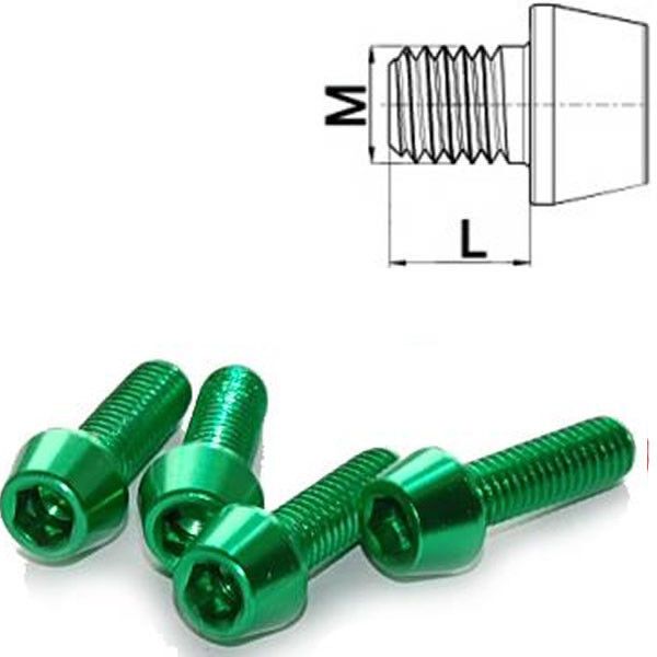 Aluminium Schraube M4 x 10 - 25 konisch DIN 912 Al7075 grün