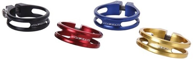 Acor Sattelklemme AQR-21304 - Ø 31.8 mm rot blau schwarz gold