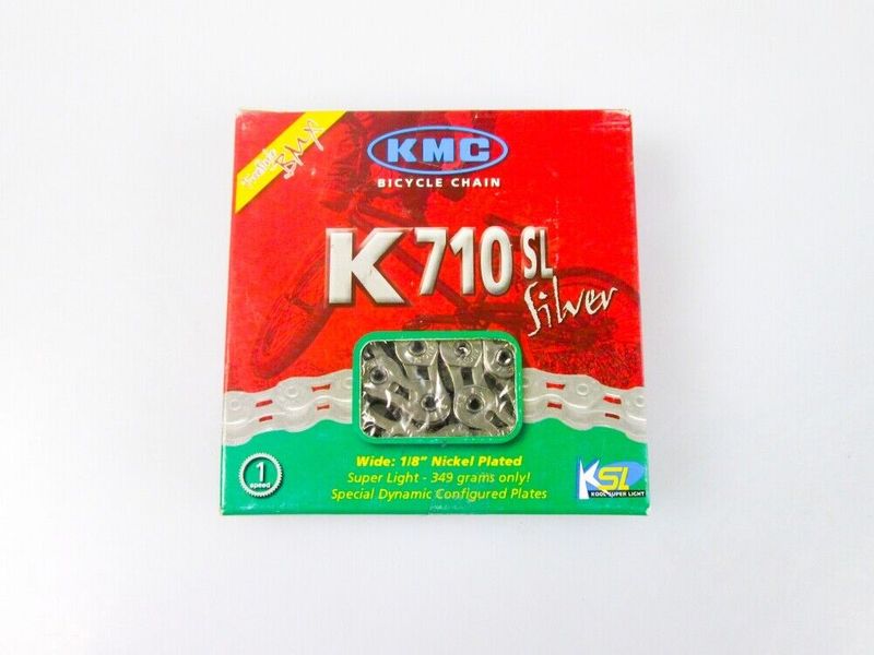 KMC Kette K710SL Silber Rot Blau Weiss
