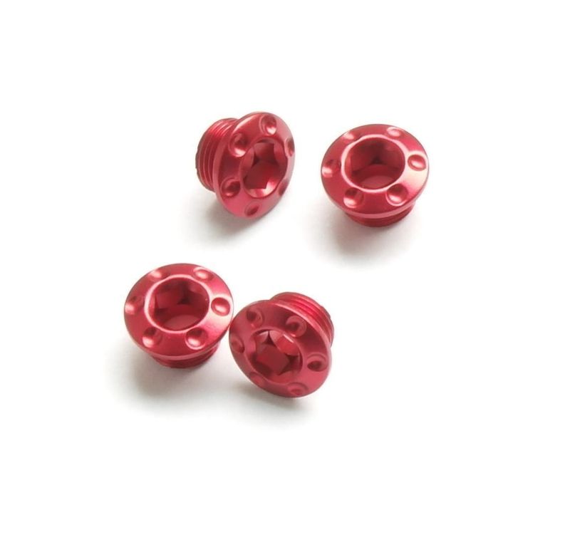 FTC Alu Kettenblattschrauben Set M8.5 für Sram XX1 X01 Rot