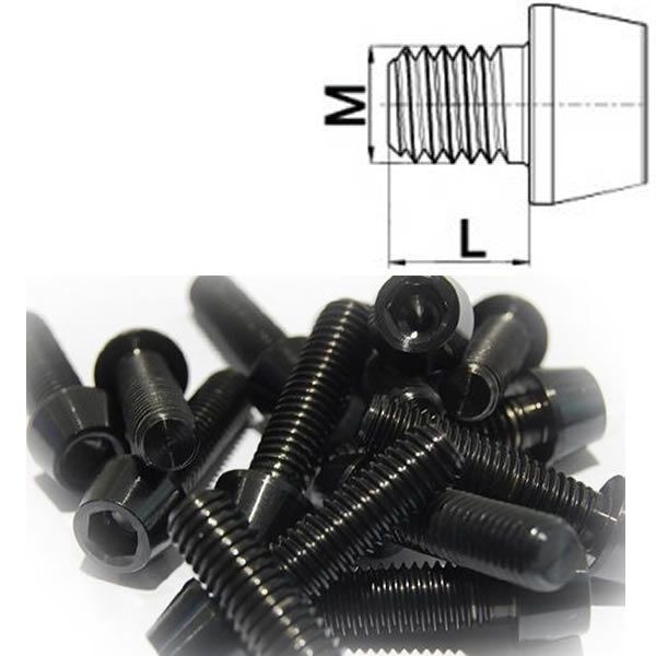 Titanschrauben M8 x 16-50 konisch DIN 912 Grade 5 schwarz