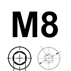 M8 Schrauben und Muttern