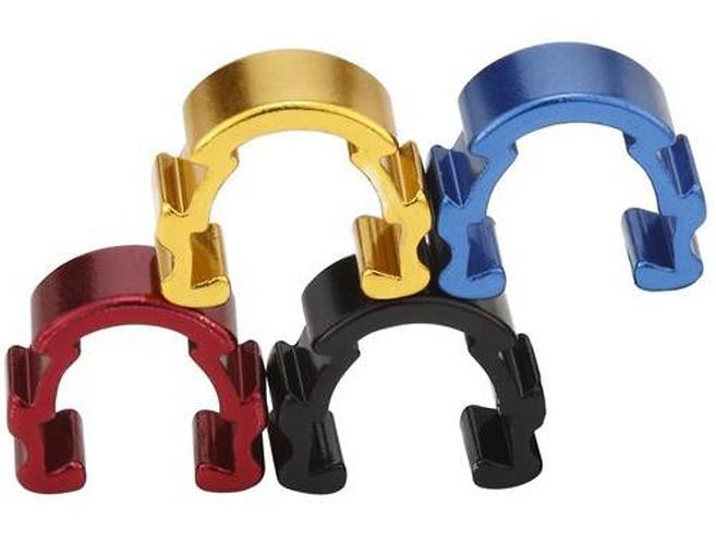Acor Kabelklemmschelle Alu 5er Set rot gold schwarz