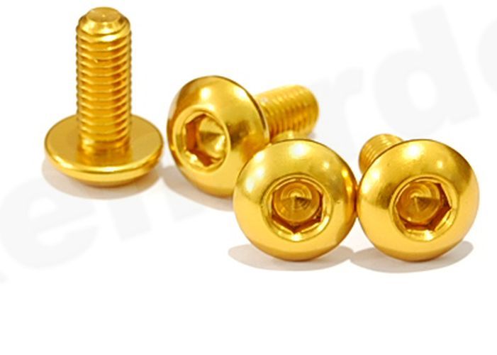 FTC Aluminium Schraube M5x12 mm gold Linsenkopf ISO7380