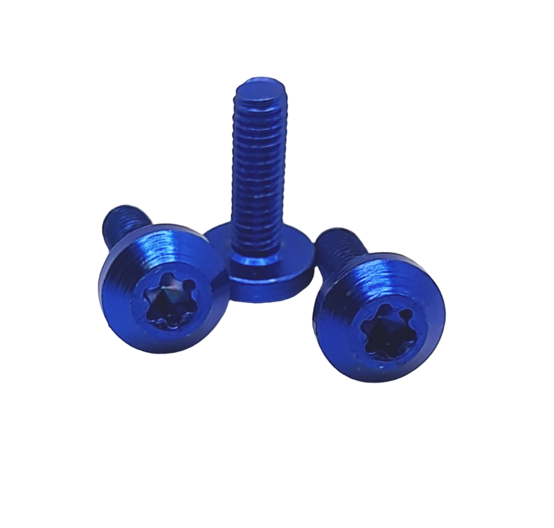 FTC Aluminium Linsenkopfschraube M5x16 blau eloxiert Flachkopf