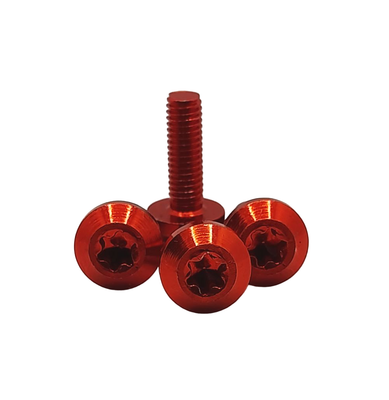 FTC Aluminium Linsenkopfschraube M5x16 rot eloxiert Flachkopf