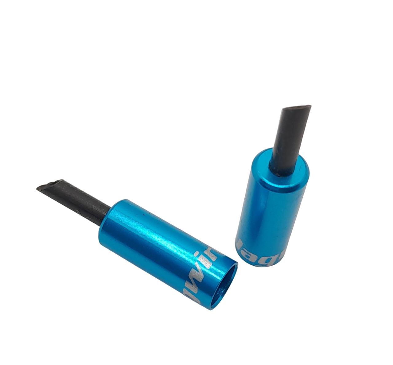 2 Stück Jagwire Endkappen Lined für Bremszug Außenhülle Ø 5mm Alu Blau