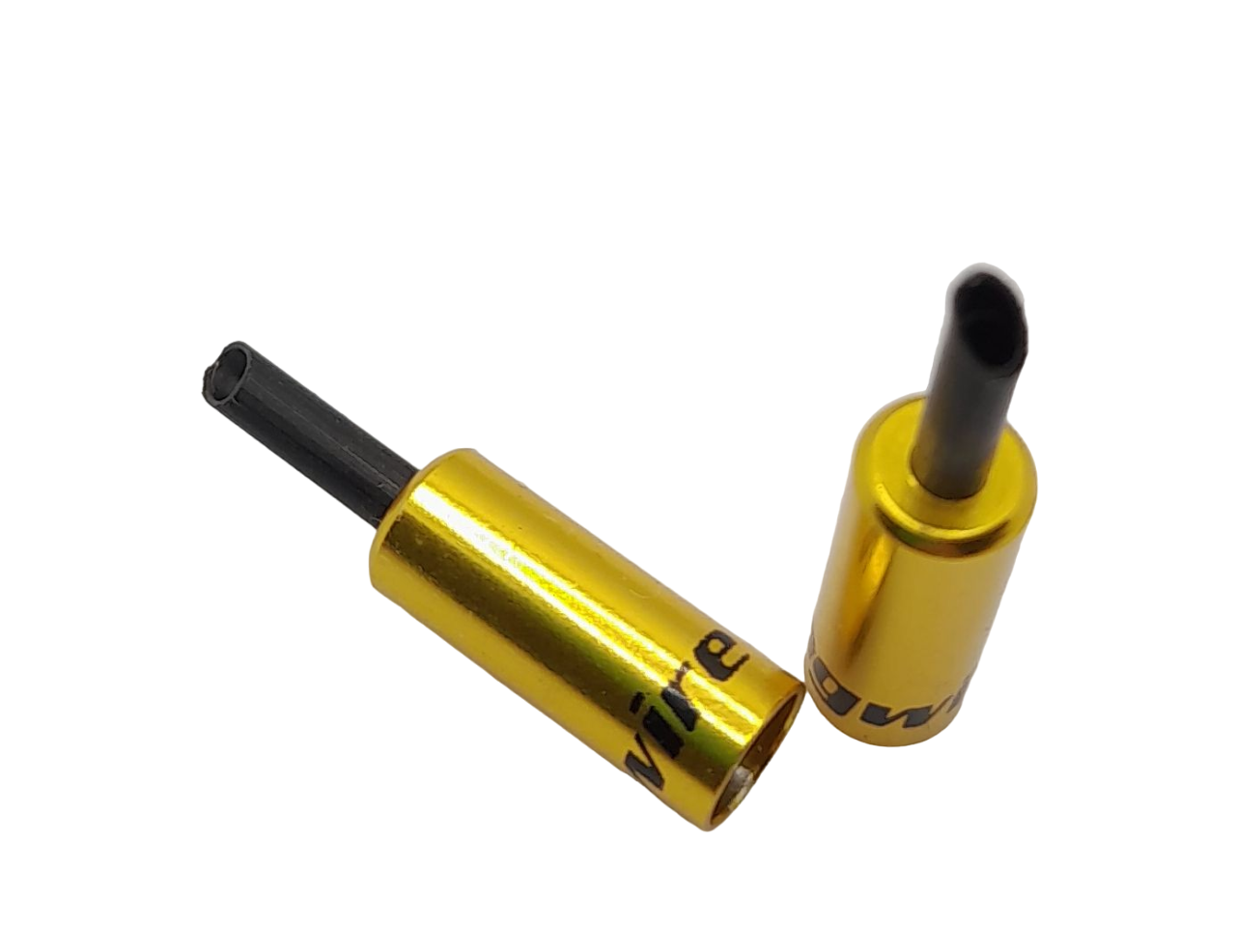 2 Stück Jagwire Endkappen Lined für Bremszug Außenhülle Ø 5mm Alu Golden