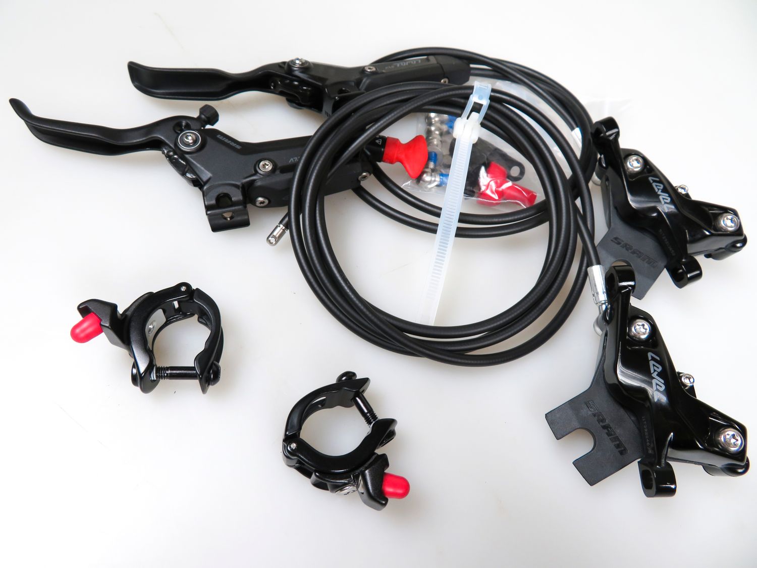 SRAM Level Silver Stealth Scheibenbremse 4-Kolben Set VR+HR