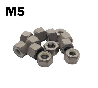 Mutter Titan M5 nyloc DIN 985 Grade 5 grau selbstsichernd