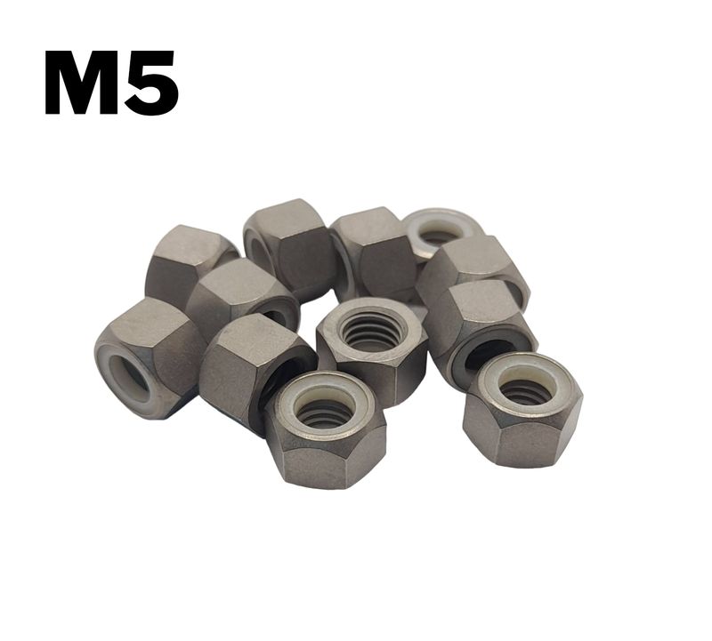 Mutter Titan M5 nyloc DIN 985 Grade 5 grau selbstsichernd