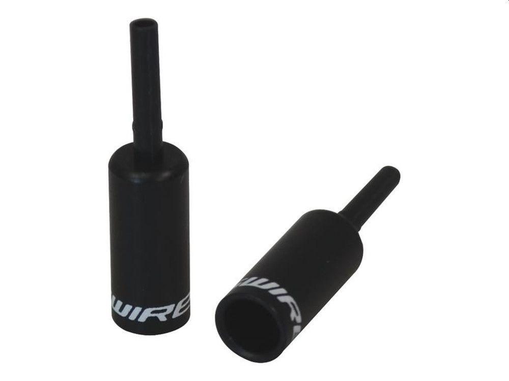 2 Stück Jagwire Endkappen Lined für Schaltzug Außenhülle Ø 4mm Alu Schwarz