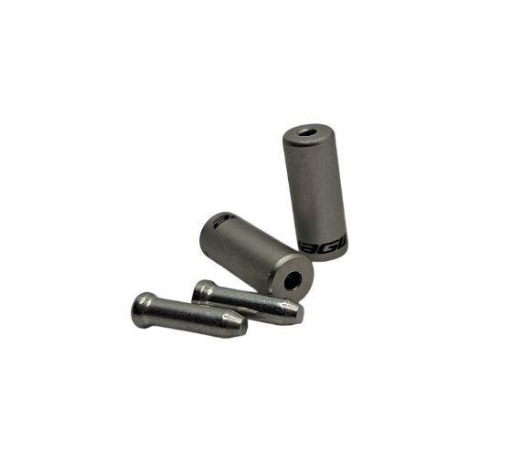Jagwire Endkappen + Hülsen Schaltzug 4 mm Grau Silber