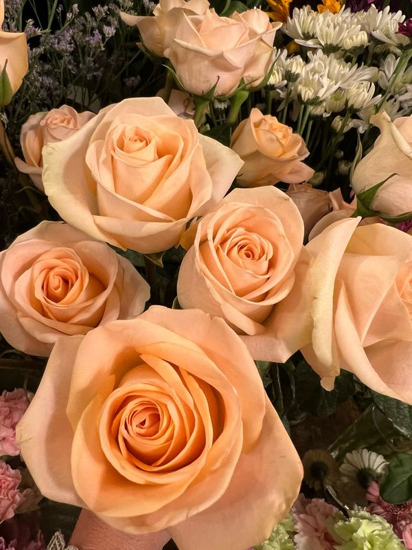 Bouquet de roses champagne