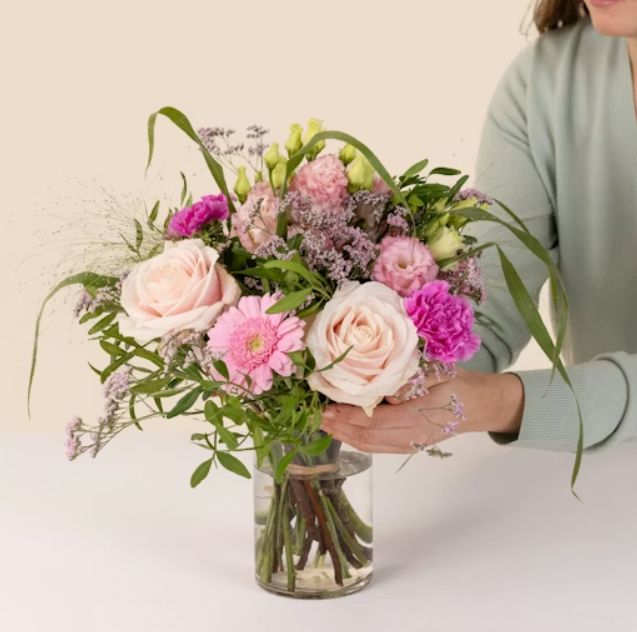 Bouquet Fleurs Champêtre Rose