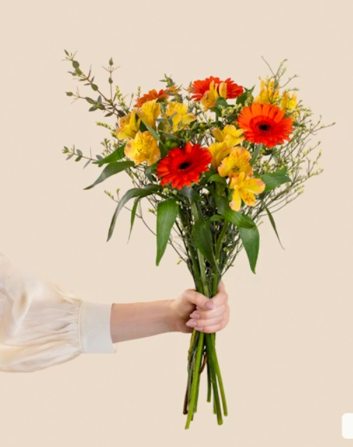 Bouquet Fleurs Champêtre Jaune Orangé
