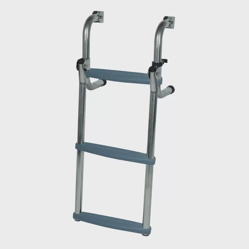Ladder 3 Step Stainless Steel Short Base