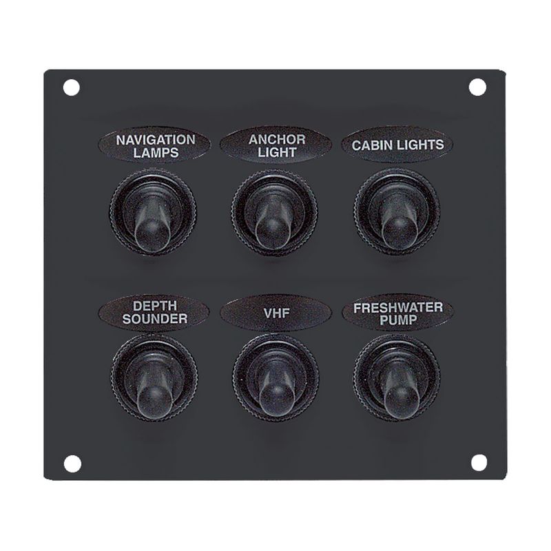 Switch Panel 6 Way Fused Grey