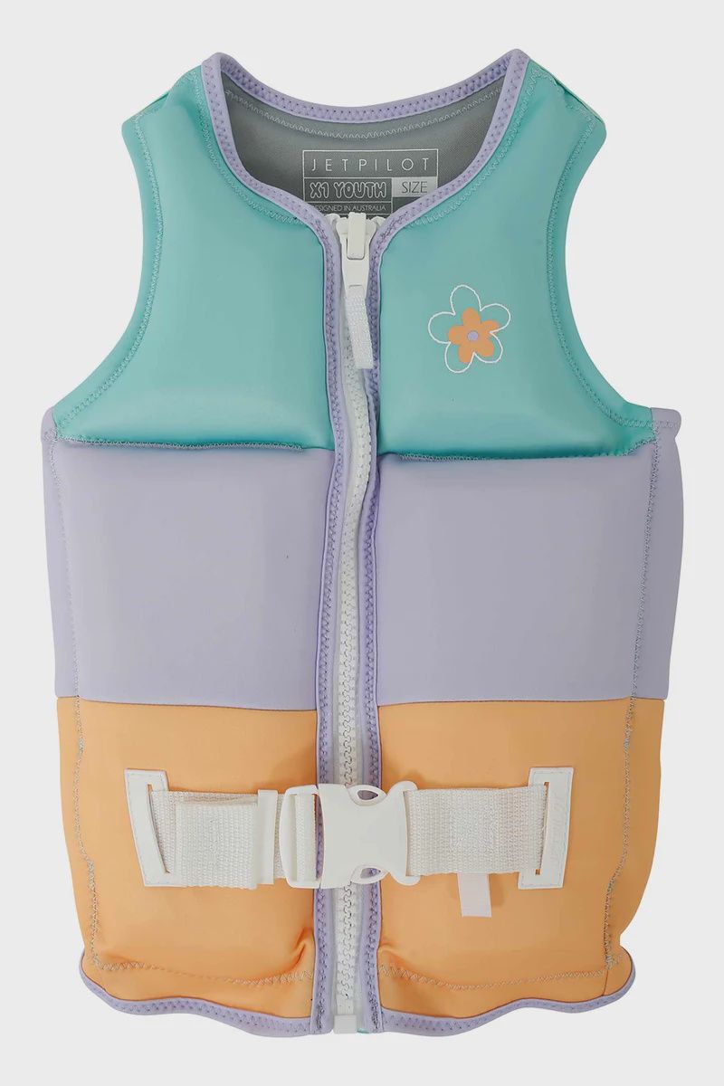 JETPILOT X1 GIRLS YOUTH ECO VEST SIZE 10 MULTI